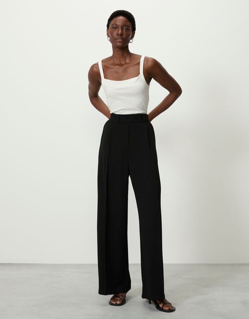 Black tailored palazzo pants