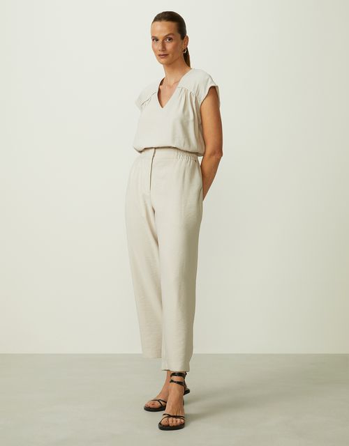 Straight elastic waist pants