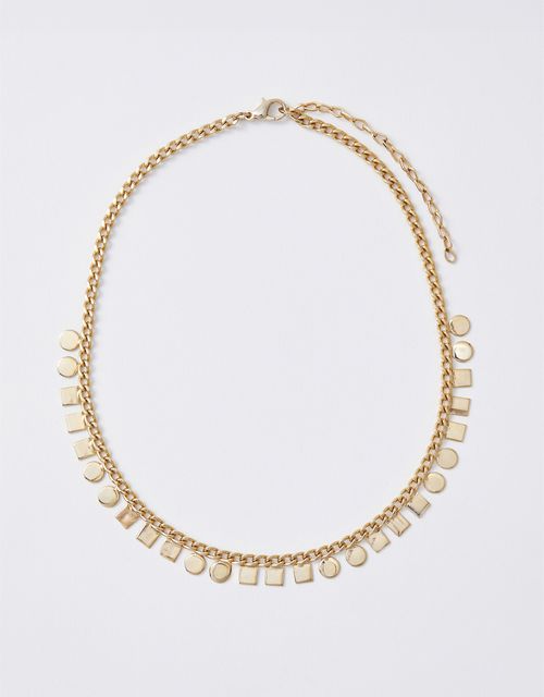 Short geometric metal necklace