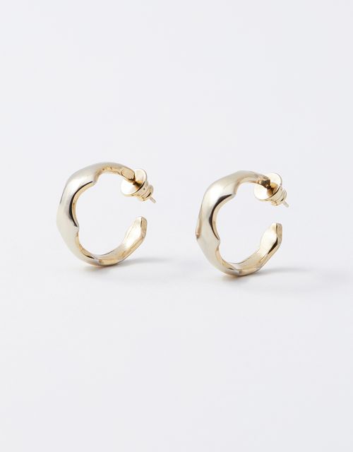 Organic metal hoop earring