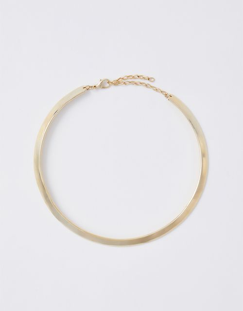 Golden metal choker necklace