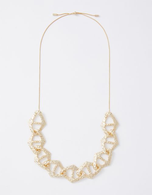 Short necklace with geometric links