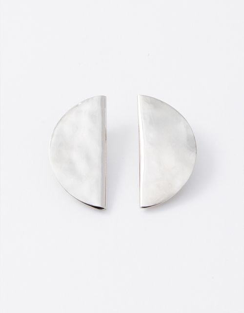 Nickel hammered metal earring