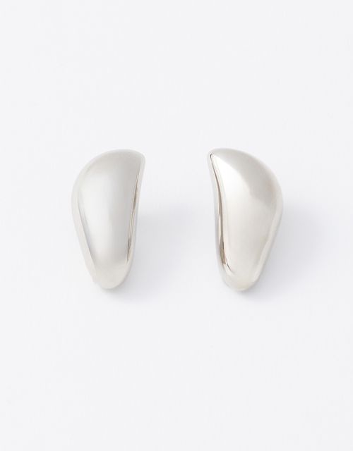Small organic metal silver earring