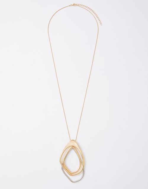 Long necklace with gold and nickel links