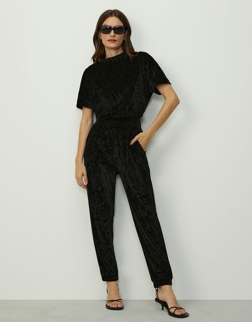 Paisley velvet knit pants