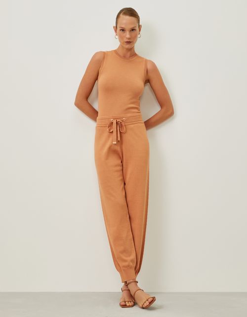 Almond knit jogger pants