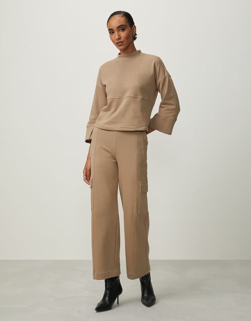 Wide cargo knit pants