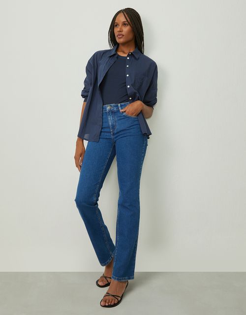 Mid waist straight jeans
