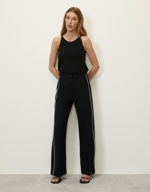 Black Tailored Crease Pants 360