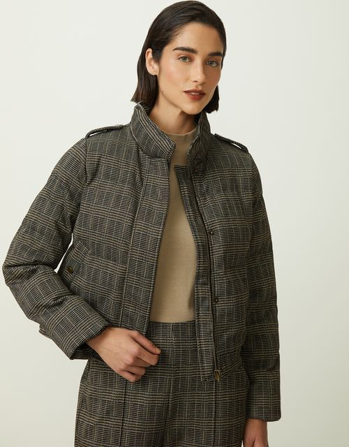 360 checkered knit puffer