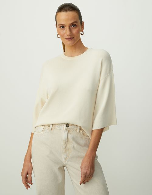 Beige São Paulo knit blouse