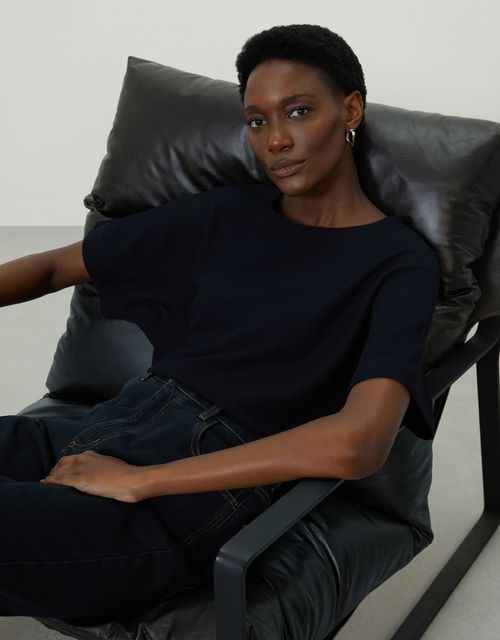 360 Black textured blouse