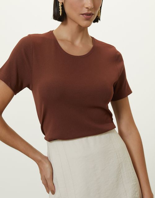 Brown ribbed t-shirt