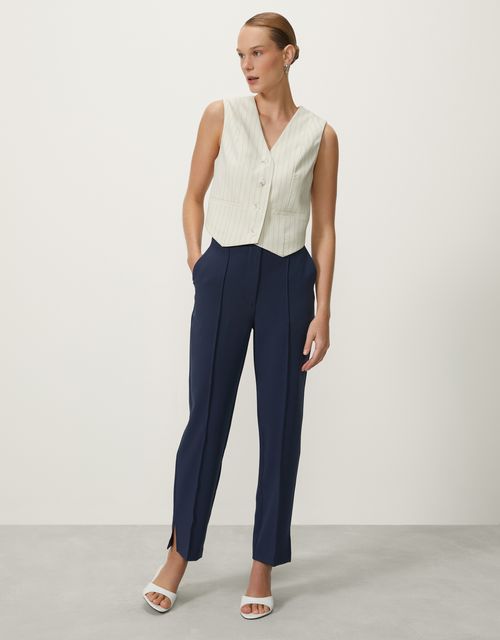 Blue slim creases pants