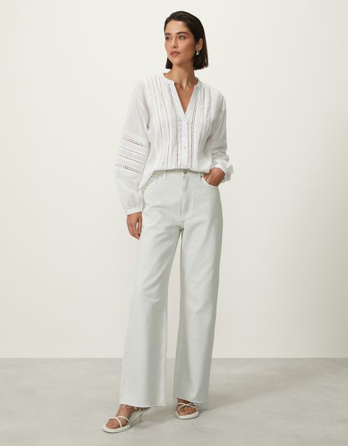 Gray straight twill pants
