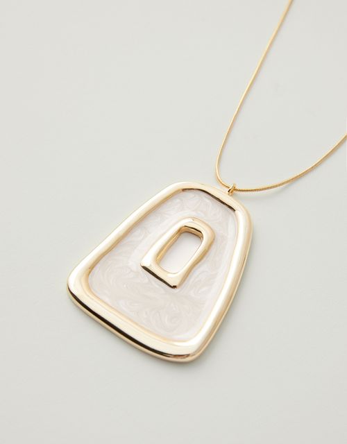Off white resin long necklace