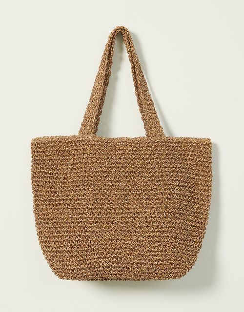 Golden lurex straw bag