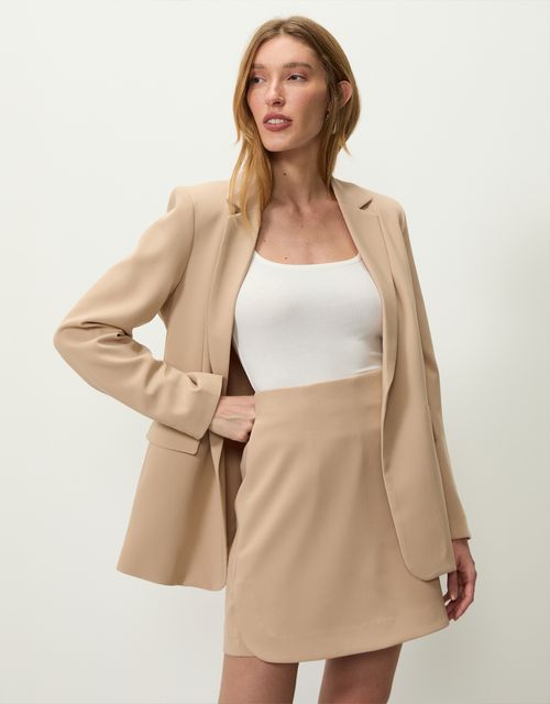 Khaki tailored skort