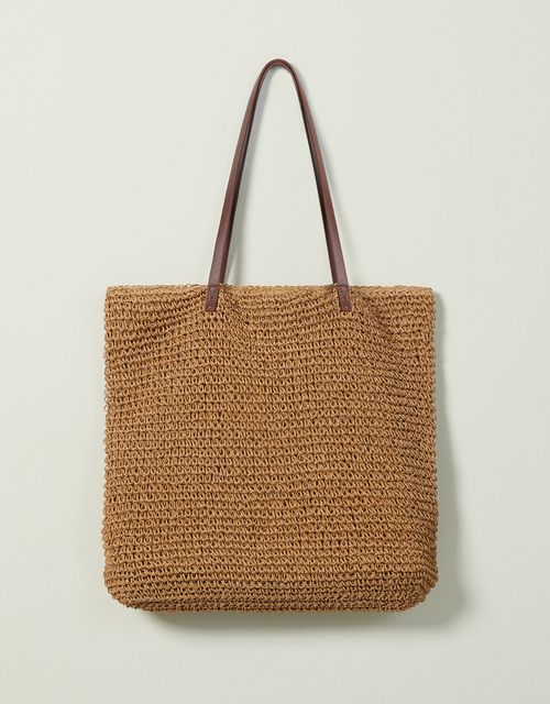 Natural mixed straw bag