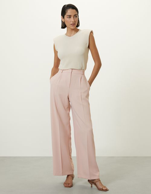 Pink tailored palazzo pants