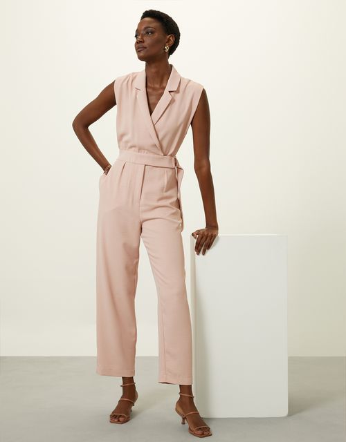 Slim wrap neck jumpsuit