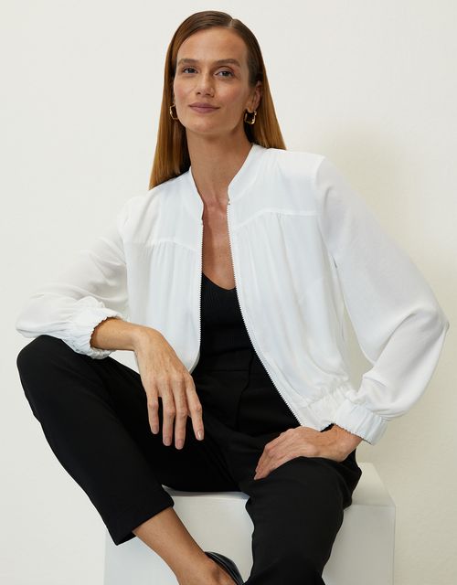 Bomber with ruffle