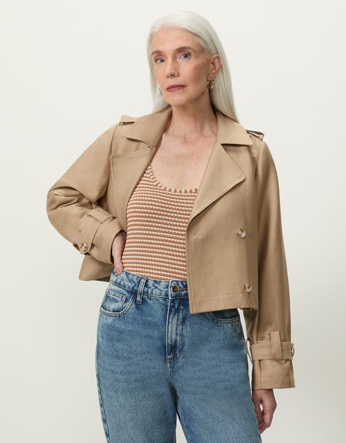 Cropped trench coat