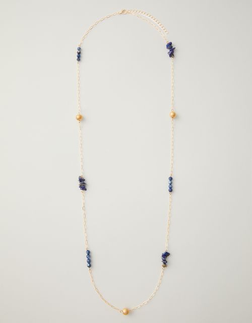 Long necklace with mixed gemstones
