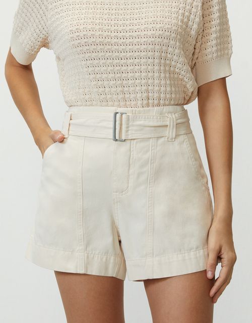 Twill shorts with belt