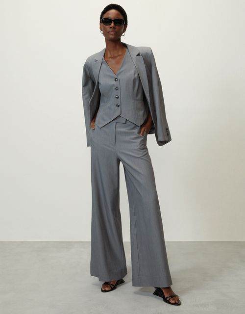 Grey tailored palazzo pants
