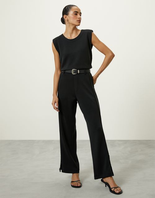 Black soft touch 360 belt pants