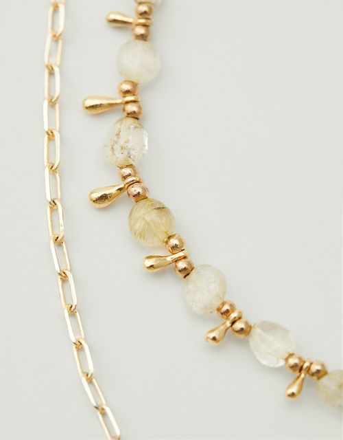 Citrine stone necklace set