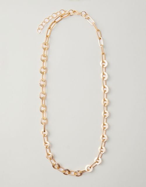 Long textured link necklace