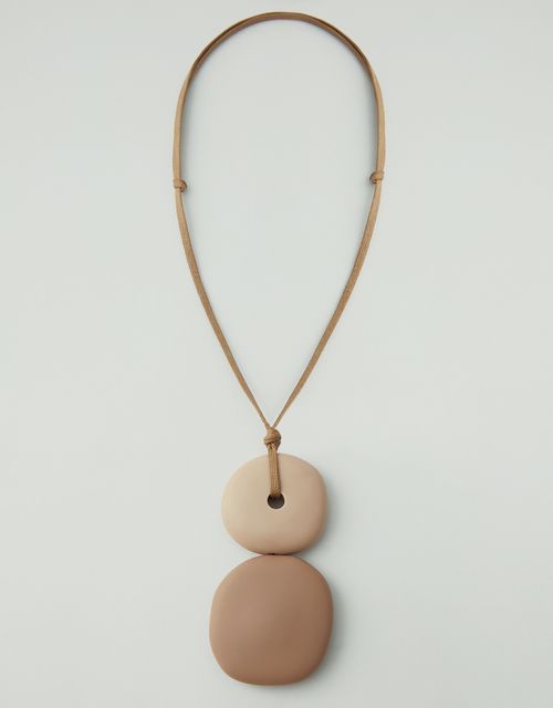 Khaki resin adjustable necklace