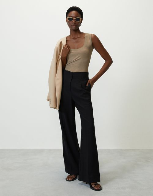 Pleated detail wide pants