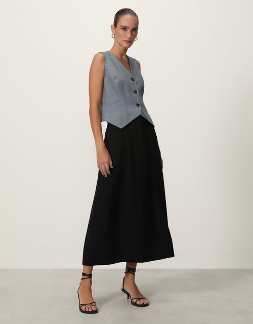 Midi skirt with yoke