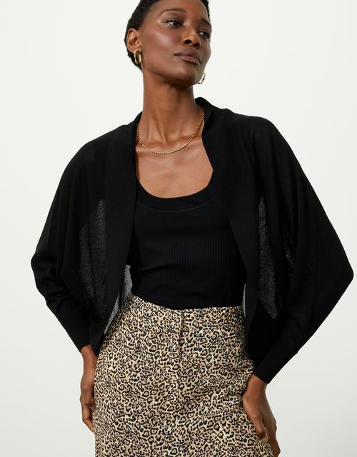 Black wide knitted cardigan