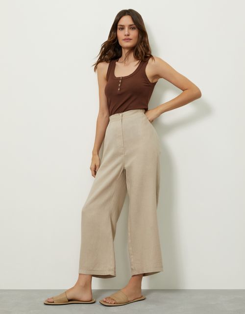 Linen straight pants
