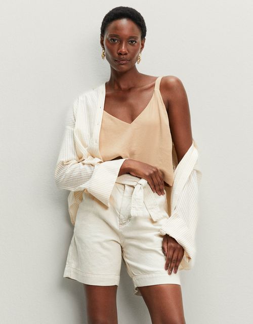 Pleated  twill shorts