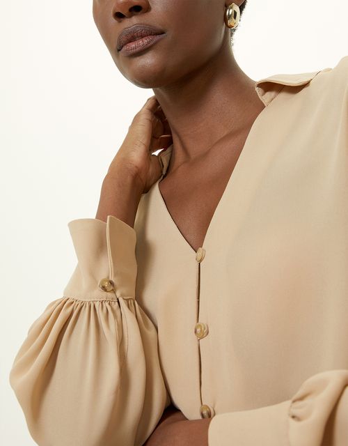 Wide cuff straight shirt