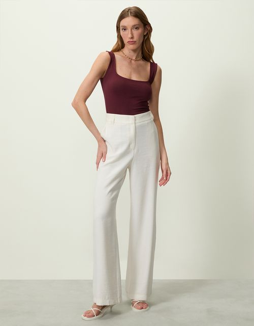 Off white tailored straight pants