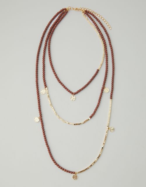 Trio of bead and metal necklaces