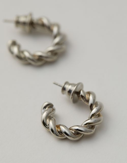 Twisted metal hoop earring