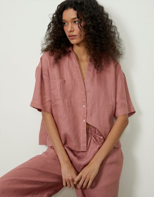 Short sleeve linen shirt