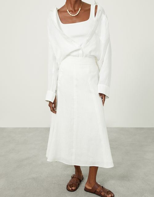 Linen A-line skirt