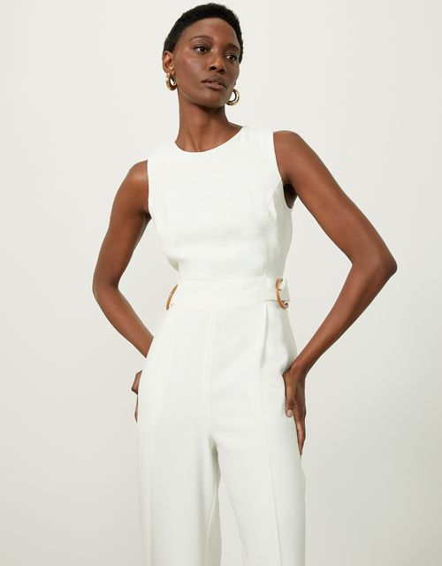 Wide-leg jumpsuit with buckles