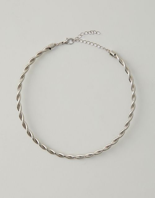 Twisted metal choker necklace