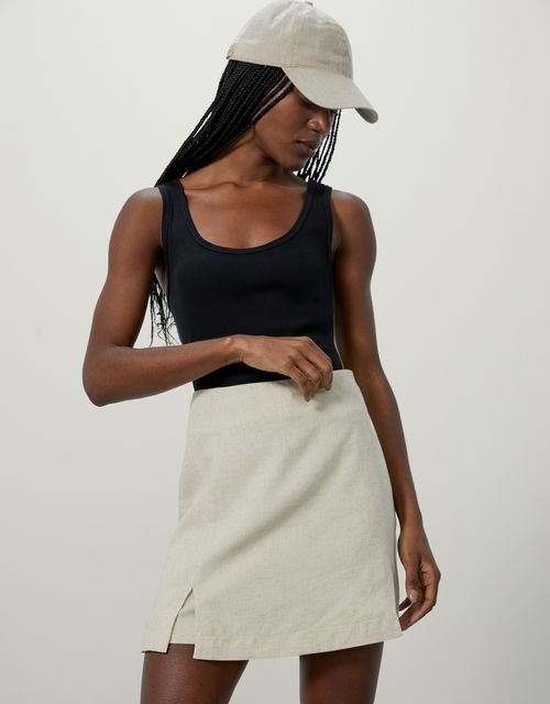 Thin strap ribbed tank top