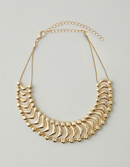 Adjustable metal layered necklace